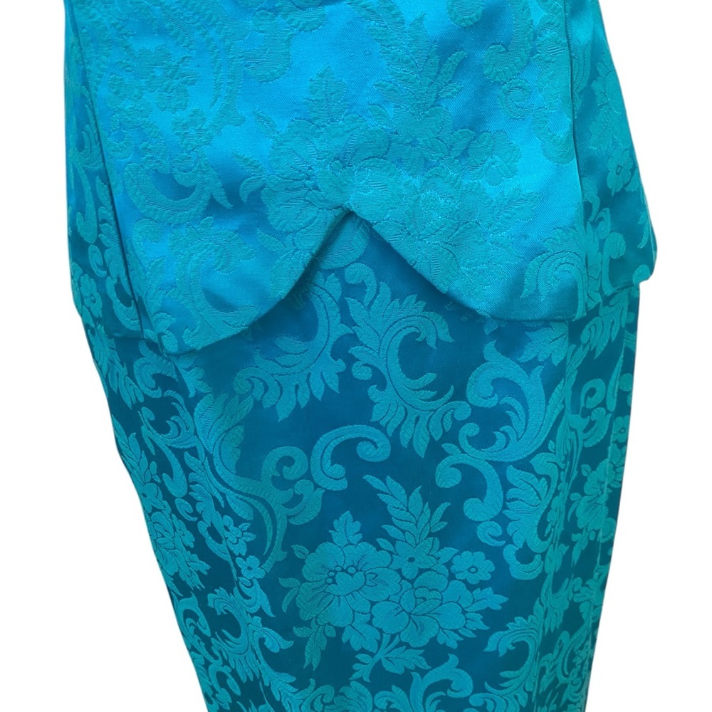 Scott McClintock Womens 1980s vintage Teal Formal Dress - Picture 5 of 9